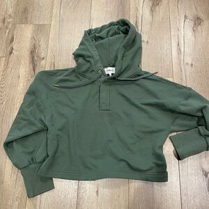 ba&sh Forest Green Cropped Hoodie